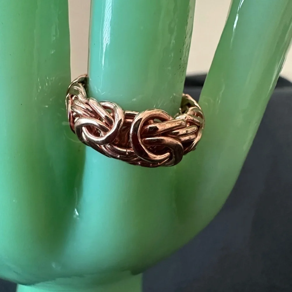 AK 925 Turkey Rose Gold Byzantine Dome Ring 6.25